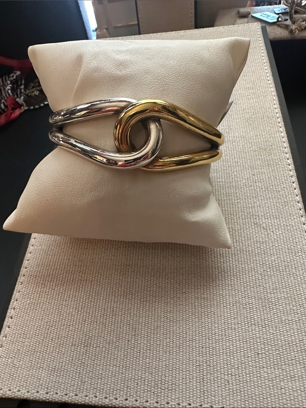 Brighton Two-Tone Gold and Silver Knot Cuff Bracelet